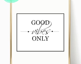 Good Vibes Only Print Instant Digital Download Mint Green - Etsy