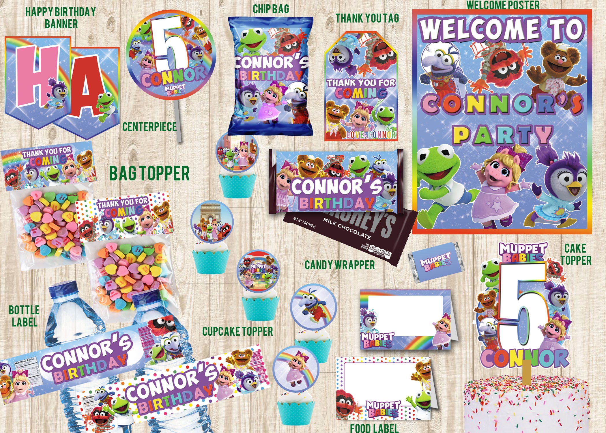 Muppet Babies Package Digital Printables Set Birthday | Etsy
