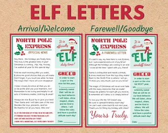 Elf Arrival/Welcome/Farewell letters (Christmas)