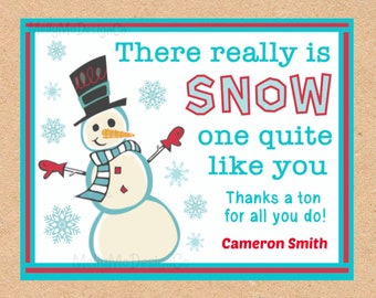 Snowman Gift Tag (Christmas, Winter, Holiday, Teacher, Coach, Bus Driver, Coworker)
