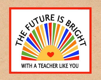 Rainbow Sun Teacher Appreciation Tag (Digital Download)