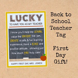 Lucky teacher tag  (Back to School)