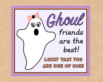 Ghoul friends Halloween Ghost Tag (instant digital download)