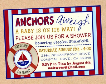 Nautical Invite - Baby Shower or Birthday