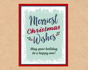 Merry Christmas Wishes tag (printable gift tag)