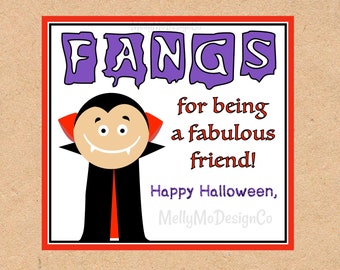 Vampire Fangs "Thanks" tag (Halloween)