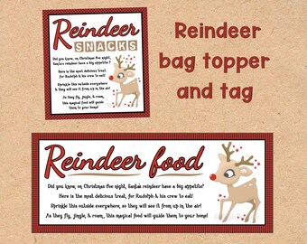 Reindeer Food treat tag (Rudolph snack label)