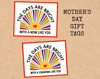 Mother's Day Rainbow Sun Tag (Grandma, Mom, Mommy, Mama, Nana)