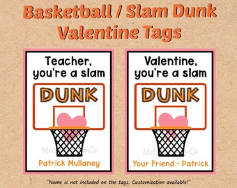 Basketball Valentine Tags (Teacher and Classmate)