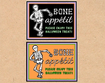 Skeleton Bone Appetit treat tags (Halloween)