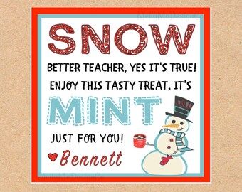 Teacher Snow Mint Gift (Christmas/Winter/Holidays)