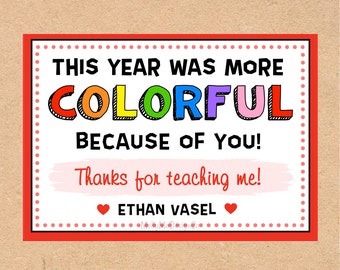 Teacher Appreciation Brighten Colorful rainbow tags (End of School Year, Colorful)