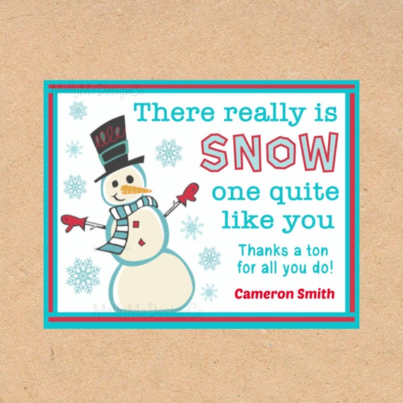 Geschenkanhänger Weihnachten Snowman