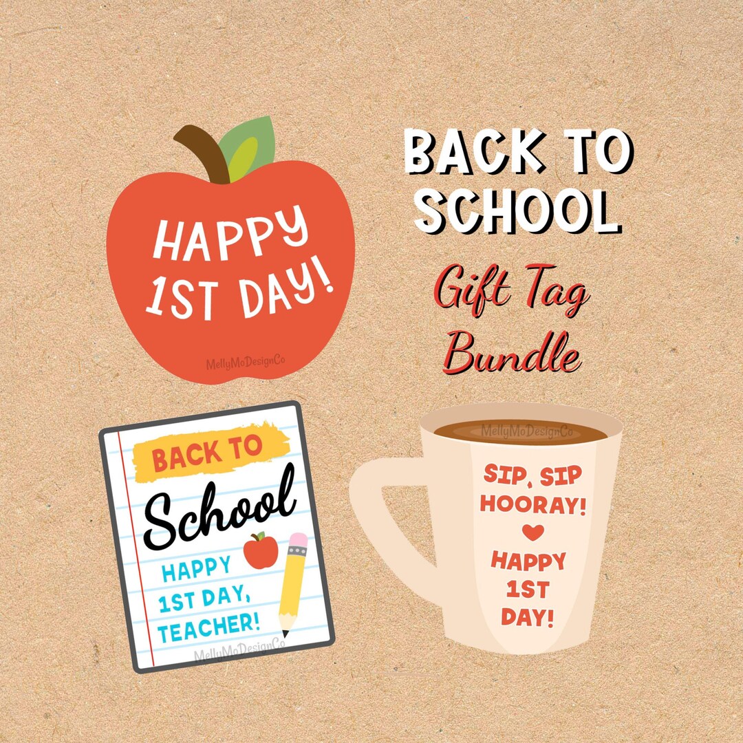 Back to School Bundle (teacher Apple, Coffee, Notepad Tags) - Etsy