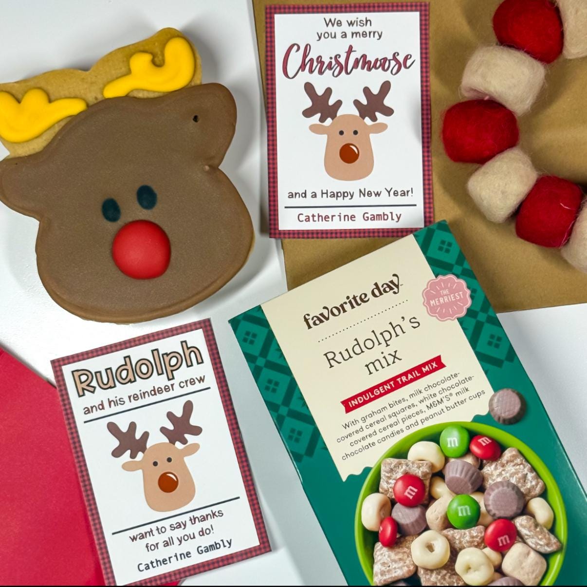 Rudolph & Christmoose Gift Tags: Printable Christmas Thank You (digital ...
