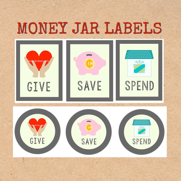 Money Labels for Kids (Save/Spend/Give)