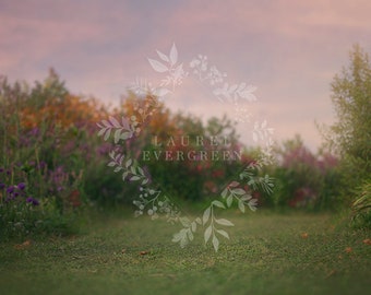 Digital Background, Spring Digital Backdrop, Dreamy Background, Photography Backdrop, Flower Field, Sunset, Sky, Photoshop, Instant Download
