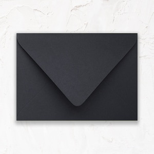 20 Pack - A1 (4Bar), A2, A7 Euro Flap Envelope for Invitations: Matte Ebony Black