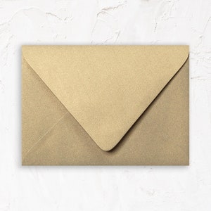 20 Pack - A1 (4Bar), A2, A7 Euro Flap Envelope for Invitations: Metallic Gold Leaf