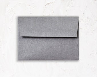 50 Pack - A6 Metallic Ionised Square Flap Envelope - Charcoal, Grey, Slate