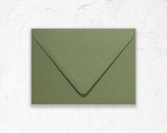 20 Pack - A1 (4Bar), A2, A7 Euro Flap Envelope for Invitations: Matte Mid Green