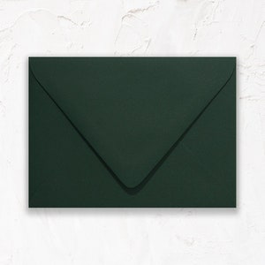 Lot de 20 enveloppes A1 (4 barres), A2, A7 à rabat euro pour faire-part : vert course mat