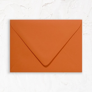 Lot de 20 enveloppes A1 (4 barres), A2, A7 pour faire-part à rabat euro : rouille mate