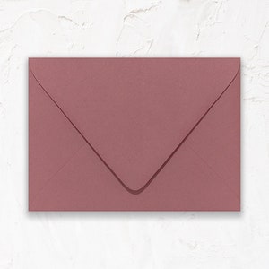 Lot de 20 enveloppes à rabat pour faire-part A1 (4 barres), A2, A2, A7 : bouton de rose mat