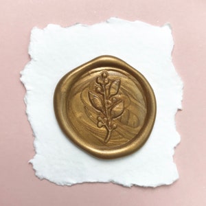 1.2" Dia Self Adhesive Wax Seal: BERRY BRANCH
