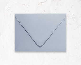 Lot de 20 enveloppes A1 (4 barres), A2 à rabat euro pour faire-part : bleu poussiéreux mat