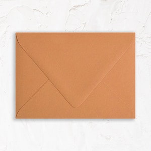 Lot de 20 enveloppes à rabat pour faire-part A1 (4 barres), A2, A2, A7 : terre cuite mate