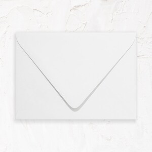 Lot de 20 enveloppes à rabat pour faire-part A1 (4 barres), A2, A2, A7 : blanc solaire mat