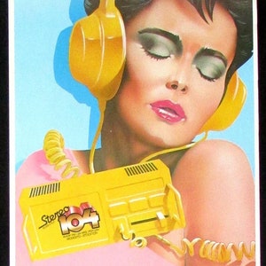 Tower Records Original Poster Calendar 1984 Frank Carson Stereo 105 FM Stockton
