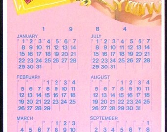 1984 Calendar Etsy