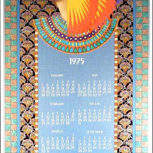 Póster original de Tower Records, calendario Pharoah Frank Carson, radio KZAP, 1975