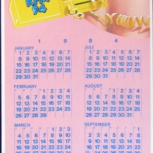 Calendario con póster original de Tower Records KFM94 Chico, 1984, de Frank Carson