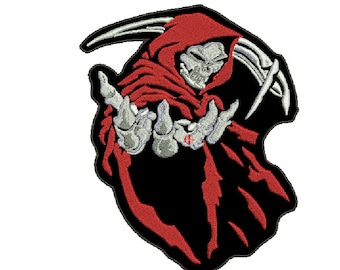 Sensen reaper Bestickter Aufnäher Reaper Patch 10&quot;X 9&quot; PATCH für Biker Jacke Rückseite