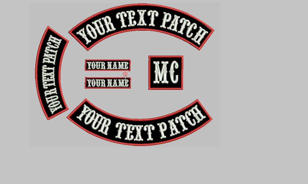 5 pc Embroidered Biker Patch set * Iron on Name patches – clinch customs