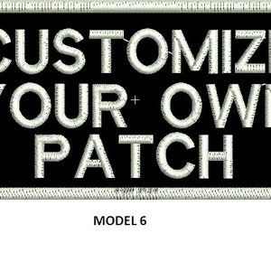 embroided patch 4&quot; x 2&quot; text only customized sew on