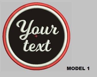 Custom Embroidery 3" Round Patch Biker Badge two frames