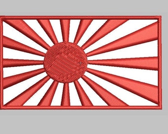 Aufgehende Sonne Flagge Bilkro Aufnäher Patch 10 x 5 cm Hachijō-Kyokujitsuki 八条旭旗