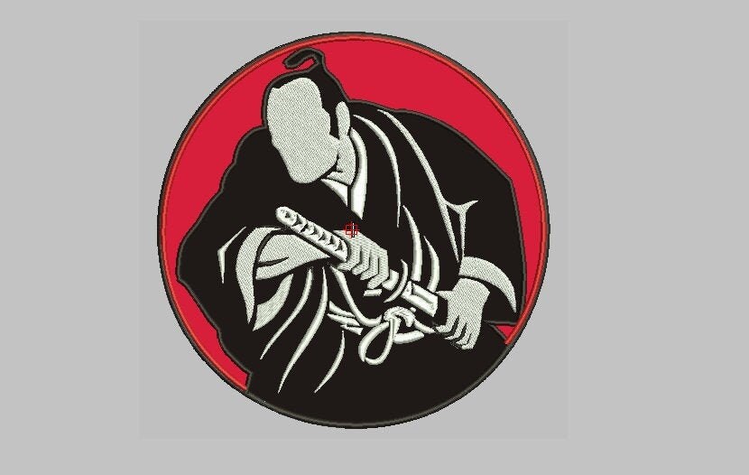 Samurai Rücken Patch 9" für Jacke サムライ刺繍バックパッチ9 "ラウンドバックバイカ◆ジャケット