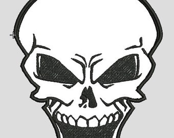SKULL embroidered patch 9" X 8.7" for back Biker Jacket