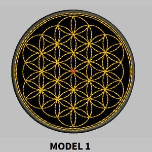 Flower of life 4" Round Patch Embroidered customized color