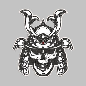 SAMURAI SKULL embroidered patch 9" X 8" for back Biker Jacket