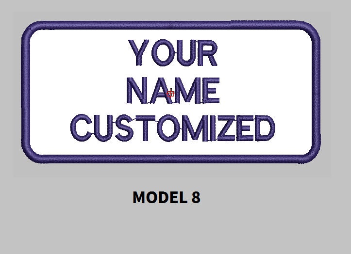 Embroided Patch 4" X 2" Text Only Round Corners Two Patches Customized ...