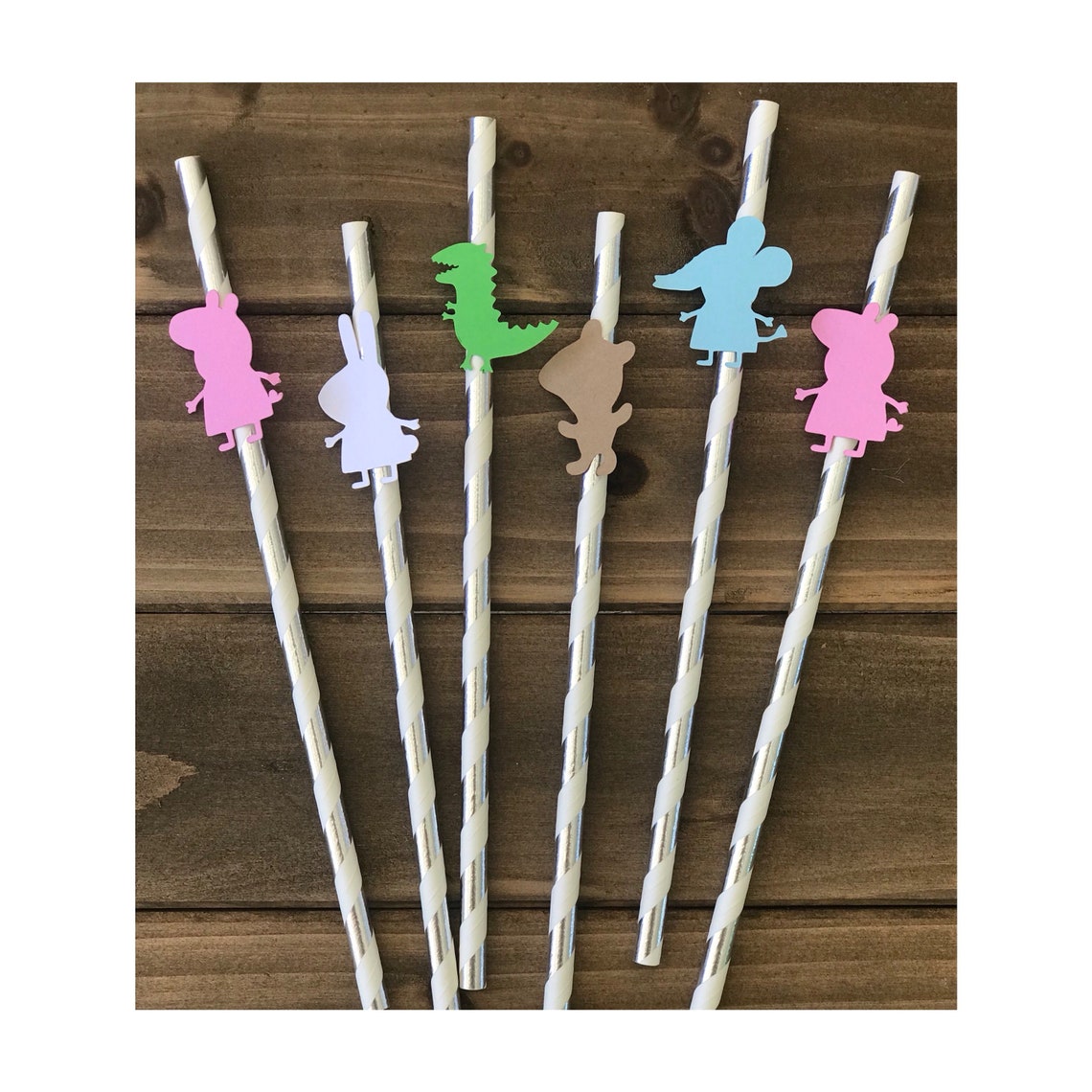 Peppa Pig Birthday Straws Etsy