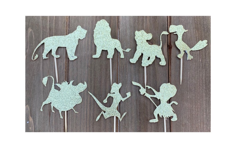 Lion King Gold Glitter Toppers Lion King Cupcake Toppers 12CT