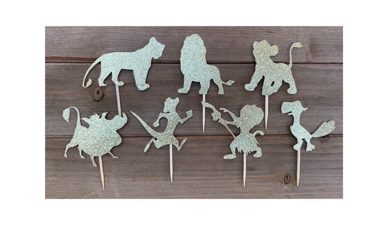 Lion King Gold Glitter Toppers Lion King Cupcake Toppers 12CT
