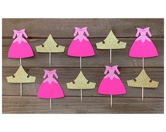 Dornröschen Cupcake Toppers 12CT / Aurora Geburtstagsparty